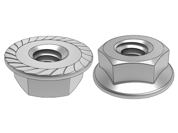 ASME B18.2.2.12 Porcas de flange hexagonais com dentes estriados (com dentes antiderrapantes)