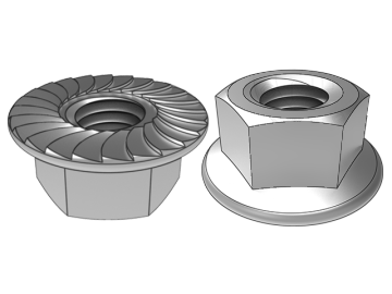 Porcas de flange hexagonais DIN6923 com dentes estriados (com dentes antiderrapantes)